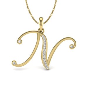 Ishi เพชร14K ทองตัวอักษร n ในแล็บปลูกจี้เพชร - Product Image 1