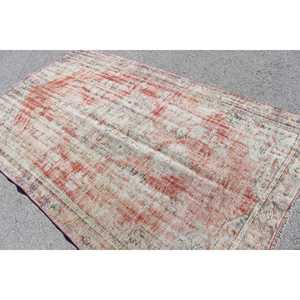 Tapis turc vintage 5,2x8,9 pieds, tapis en laine rouge à grands motifs de plantes et d'arbres - Product Image 4