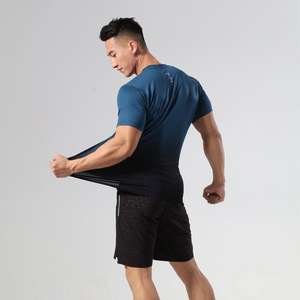Camisetas Deportivas Casuales de Manga Corta para Hombre, de Seda/Algodón, con Logotipo Personalizado, Elásticas, de Secado Rápido y Transpirables - Product Image 2
