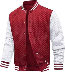 Chaqueta Universitaria de Béisbol de Lana para Hombre con Logotipo Personalizado del Fabricante al por Mayor, con Cuello Alto y Mangas de Cuero, Abrigo Informal - Product Image 5