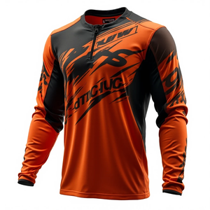 เสื้อเจอร์ซีย์แข่งรถวิบากแขนยาวสำหรับผู้ชาย แบบสั่งตัดพอดีตัว สำหรับขี่มอเตอร์ไซค์และแข่งรถ  ใส่สบาย ระบายอากาศได้ดี สำหรับมอเตอร์ครอส - Product Image 2