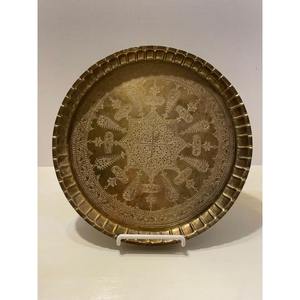<b>Large</b> Hammered Brass Serving <b>Tray</b> Created For Rustic Home Styling And Elegant Table Presentations With Textured Craftsmanship - Product Image 6