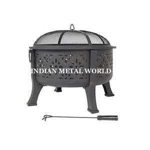 Conception avantageuse Jardin Patio Foyer Barbecue Rond Noir Couleur Pur Fer Portable Foyer De L'Inde - Product Image 3