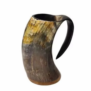 Best Quality Handmade Durable Eco-Friendly Horn <b>Mugs</b> for Beer Wine India Viking Style with Custom Engraving Logo <b>500ml</b>/450ml - Product Image 1