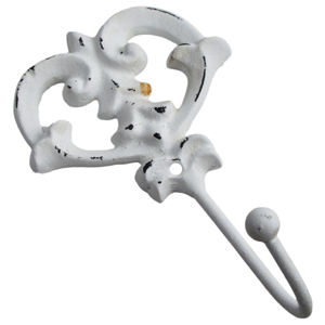 Crochets et porte-manteaux muraux en métal blanc, design vintage, peints, pour suspendre des vêtements, des chapeaux, des crochets simples - Product Image 6