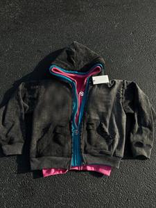 Sweat à capuche surdimensionné à trois couches avec lavage à l'acide personnalisé pour hommes, 100% coton, poids lourd, streetwear, fabricant OEM - Product Image 2