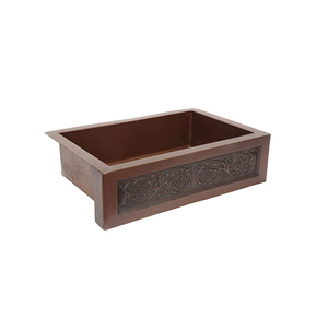 2024 Best Seller Fruit Leaf Design Fregadero de cocina de cobre Fregadero de granja de cobre Fregadero hecho a mano Fabricante Proveedor al por mayor - Product Image 2