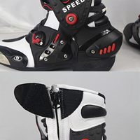Bottes de course de moto d'extérieur Chaussures de motocross pour hommes Bottes en cuir imperméables pour motards