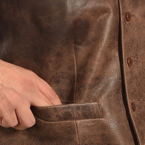 LOGO Polyester remplissage nouveau gilet sans manches vêtements d'extérieur d'hiver respirant OEM conception personnalisée hommes gilet en cuir avec personnalisé - Product Image 2