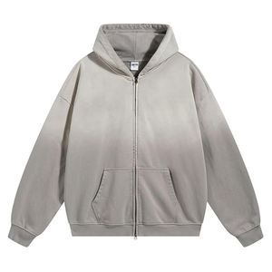 Sudadera Unisex con Cremallera, Estilo Holgado, Vintage, Lavado Ácido, Felpa, 100% Algodón, Diseño Liso, Invierno, Ecológica, Estilo Urbano - Product Image 4