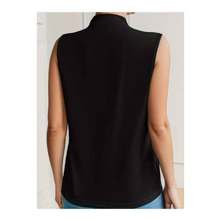 Lucestmdyk Women's Zero Sleeve Double Breasted Sandy Blouse New