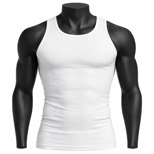 Men's <b>White</b> Solid O-Neck Knitted <b>Tank</b> <b>Top</b> Casual Sleeveless Shirt Men's <b>white</b> cotton <b>tank</b> <b>top</b> Sleeveless casual summer <b>top</b> - Product Image 1
