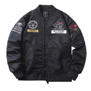 2024 automne hommes haute rue Style Baseball Bomber doudoune en gros noir rembourré moto manteau avec fermeture éclair - Product Image 1