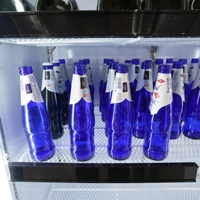 Réfrigérateur-congélateur vertical commercial portable avec compresseur pour la présentation de boissons en supermarché et hôtel