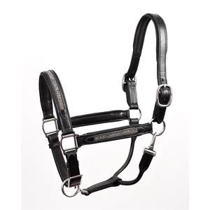 Muserolle de cheval de selle anglaise en cuir marron noir entièrement réglable avec accessoire de boucles de réglage de goélette confortable - Product Image 4