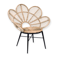 Fauteuil de loisirs contemporain en rotin tressé motif paon pour intérieur, salon et appartement – Écologique, vente en gros