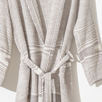 Albornoz de lino y algodón unisex hecho en Turquía tejido transpirable peso ligero superventas secado rápido verano todo el año ropa de dormir