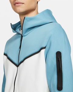 Streetwear White and Blue Contrast Hoodie Custom Panel Design Wholesale High Quality Custom <b>Zipper</b> <b>Jackets</b> - Product Image 4