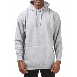 Sweat à capuche décontracté en coton mélangé pour hommes, sweat à capuche gris chiné pour hommes, sweat à capuche en molleton mélangé lourd - Product Image 6