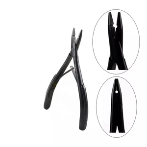 Pince à extensions de cheveux en acier inoxydable noir mat à prix raisonnable, outils multifonctionnels pour extensions de cheveux à usage commercial - Product Image 1
