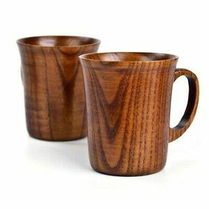 100% tasse en bois naturel pour bière et barware et dessus de table avec poignée tasse à bière tasse à café à boire à la main - Product Image 1