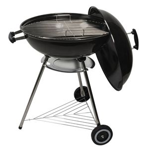 Barbecue BestBQ 73x57xh.100cm con Coperchio e Ruote, Griglia a Carbone in Acciaio per Campeggio, Forma a Barile in Metallo con Finitura Verniciata - Product Image 1