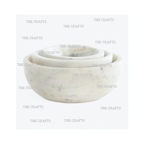 Ensemble de 3 bols de service de différentes tailles avec des bols de fruits en marbre de forme ronde à des prix raisonnables - Product Image 1