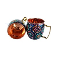 Tasse en cuivre de la meilleure qualité avec design martelé pour article doué tasse standard en métal de taille personnalisée avec cuillère à vendre