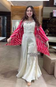 Ropa de Moda Fusion para Adultos, Salwar Kameez de Seda de Secado Rápido para Todas las Temporadas, para Bodas Indias y Pakistaníes y Fiestas de Bollywood - Product Image 2