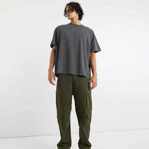 T-shirts surdimensionnés de couleur unie à séchage rapide pour hommes de nouveau style meilleur matériel t-shirt à épaules tombantes - Product Image 4