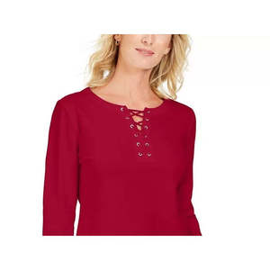 Felpa con Cappuccio Karen Scott da Donna, Taglia XX-Large, Rossa, in Spugna Francese con Lacci, Traspirante, Crop Top Autunnale - Product Image 2