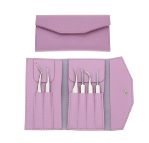 Pinzas para cejas hechas en fábrica, juego de 6 piezas de buena calidad con etiqueta personalizada para depilación de pestañas - Product Image 2