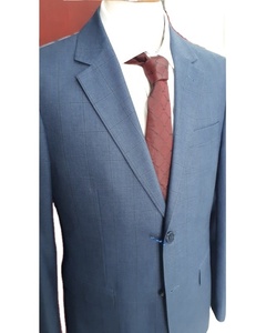 Costume pour homme en tweed, 2 pièces, coupe ajustée, double boutonnage, style vintage, blazer et pantalon beige pour les mariages - Product Image 2