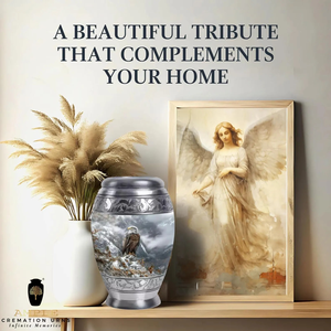 Urne de crémation en aluminium fabriquée à la main Urnes de crémation de conception d'aigle avec revêtement Meena Souvenir élégant (3 Cu) et grande urne (220 Cu) - Product Image 3