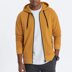 Otoño Invierno nueva moda de hombre bordado 100% algodón polar transpirable de talla grande Color sólido pulóver con capucha Casual con capucha - Product Image 4