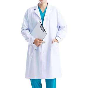 Bata de Laboratorio Médica Unisex Personalizada, Transpirable, Cómoda y Elástica, de Tela de Algodón y Poliéster, Uniforme para Uso Hospitalario para Hombres - Product Image 1
