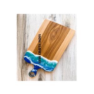 Ustensiles de cuisine planches à découper en bois et résine personnalisées pour la cuisine avec fente pour aliments planche à fromage fente pour jus planche à fromage en bois d'acacia et résine - Product Image 1