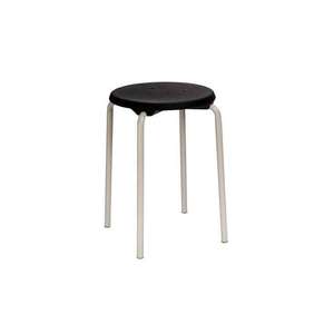 Sgabello impilabile nero struttura in acciaio altezza seduta 500 mm - Product Image 6