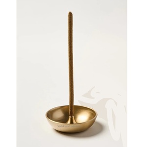 Golden Incense <b>Burner</b> With Ash Catcher Home Office <b>Fragrance</b> Brass Incense Stick Holder Meditation Yoga Indoor Use - Product Image 1