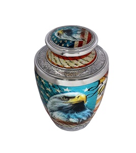 Vétéran drapeau américain urnes de crémation pour cendres adulte homme/femme-urnes décoratives pour policiers, pompiers, marine, marine - Product Image 1