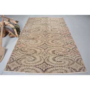 Classic Beige Brown 5.5 X 8.9 ft Wool Rug Handmade Vintage Tabriz Turkish Rugs New Arrival Patchwork Latex Hallway Bedside - Product Image 1