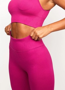 Pantalon de yoga personnalisé à haute élasticité pour femmes, collants à séchage rapide, leggings de sport décontractés de couleur unie avec poche respirante - Product Image 6