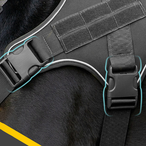 Toptan özel büyük boy naylon köpek koşum yansıtıcı özelliği ile ayarlanabilir taktik yelek yürüyüş batonu eğitim açık - Product Image 5