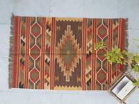 Kilim Area Boho Home Decor Tapis Pour Salon Cuisine Chambre Tapis De Yoga Multicolore Laine Jute Dhurrie À La Main Jute Tapis
