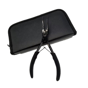 Black Professional Heavy-Duty Stainless Steel Hair Extension <b>Plier</b> Premium Quality with Silicon Grip Hair Extension <b>Tool</b> - Product Image 1