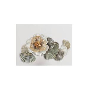 Sculpture murale feuille décorative d'art mural en métal doré Décoration murale avec cadre Décorations murales feuilles d'or bleu - Product Image 2