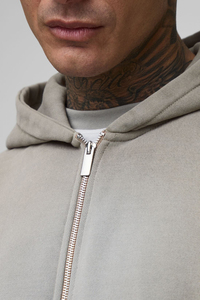 Venta caliente artículo 100% algodón Boxy Fit Heavyweight hombres básicos cremallera sudaderas con capucha personalizado DTF impreso Logo transpirable hombre Sudadera con capucha - Product Image 2