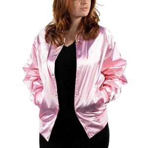 Chaqueta Universitaria Deportiva Personalizada al por Mayor para Mujer, Chaqueta Universitaria Corta de Satén para Mujer - Product Image 3