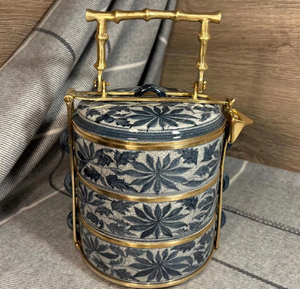 Boîte à lunch en cuivre antique gravée, 3 bols peu profonds, ensemble de décoration de cuisine pour le stockage des aliments, disponible à prix de gros. - Product Image 2