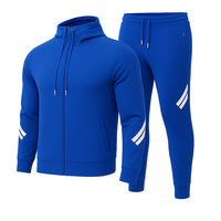 Ensemble de survêtement respirant pour homme, coupe slim, imprimé, 2 pièces, avec capuche |   Tenue de sport décontractée pour la course à pied et l'entraînement avec logo personnalisé